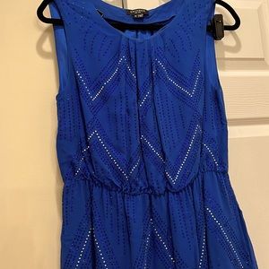 Gryphon beaded blue silk dress